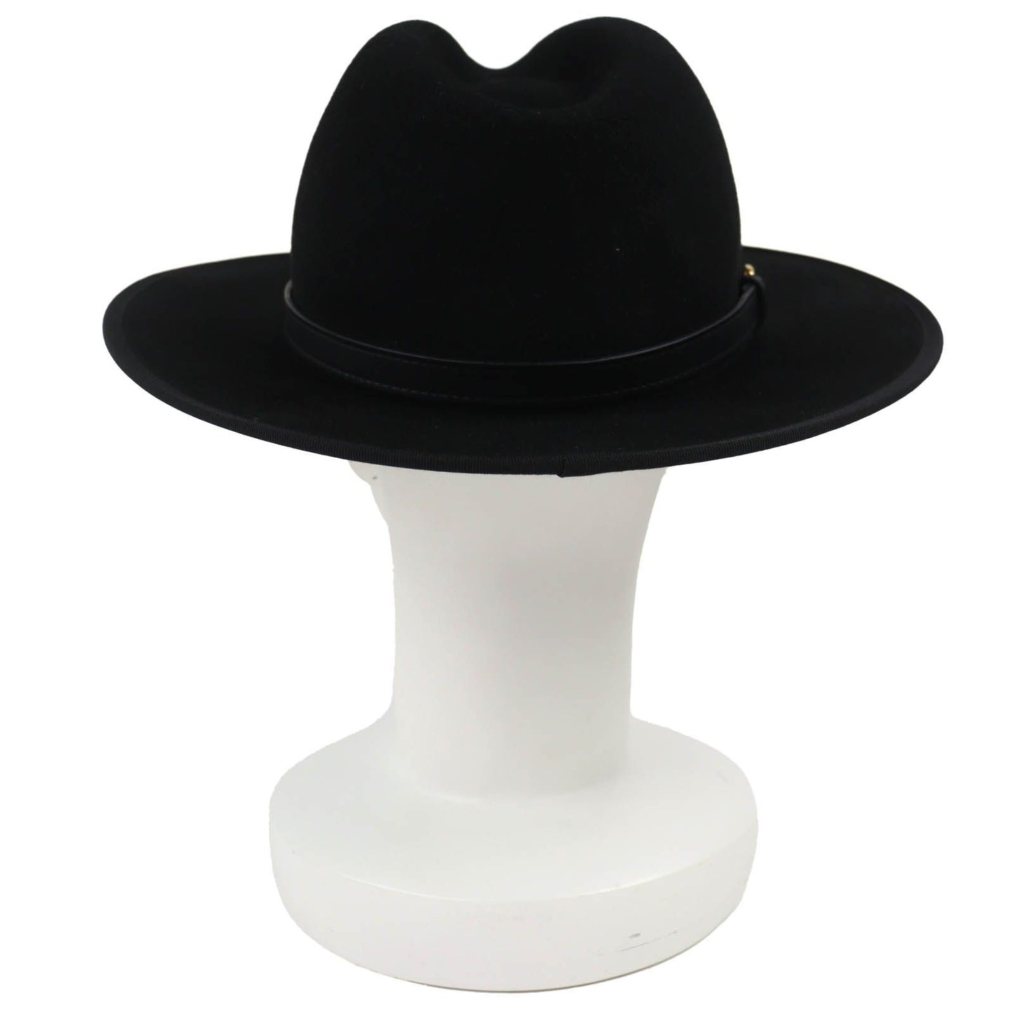 Gucci Horsebit Leather Belt Rabbit Hair Felt Hat Fedora Hat Black Gold 59 — view 4