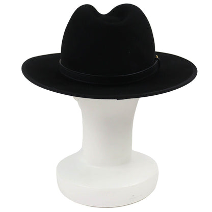 Gucci Horsebit Leather Belt Rabbit Hair Felt Hat Fedora Hat Black Gold 59 — view 4