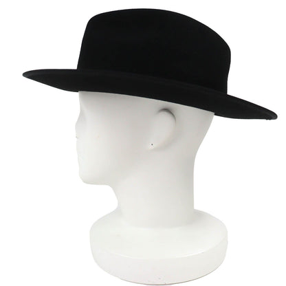 Gucci Horsebit Leather Belt Rabbit Hair Felt Hat Fedora Hat Black Gold 59 — view 2