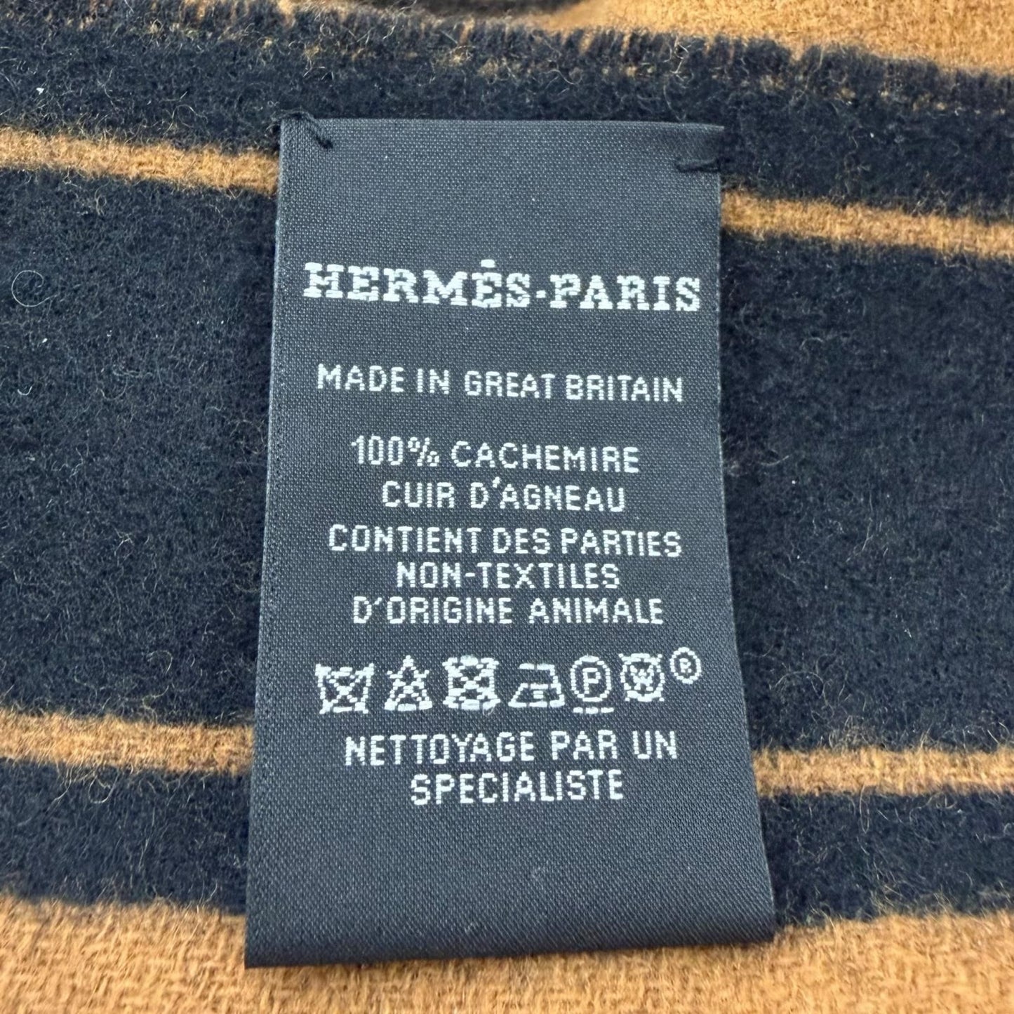 Hermes 04 Cles Dou Cashmere Fringe Scarf Shawl Black Halzan Recommended — view 7