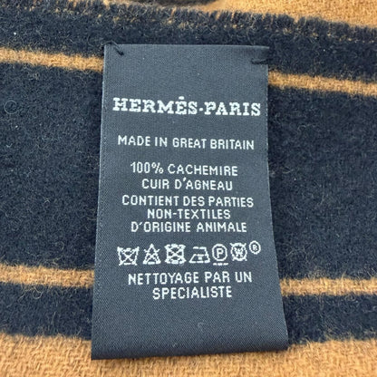 Hermes 04 Cles Dou Cashmere Fringe Scarf Shawl Black Halzan Recommended — view 7