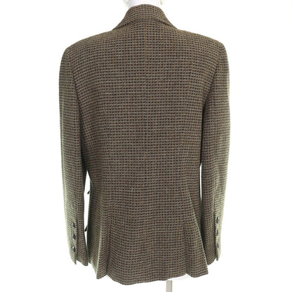 Chanel Vintage CC Logo Button Wool Tweed Double Jacket Khaki 44 — view 3
