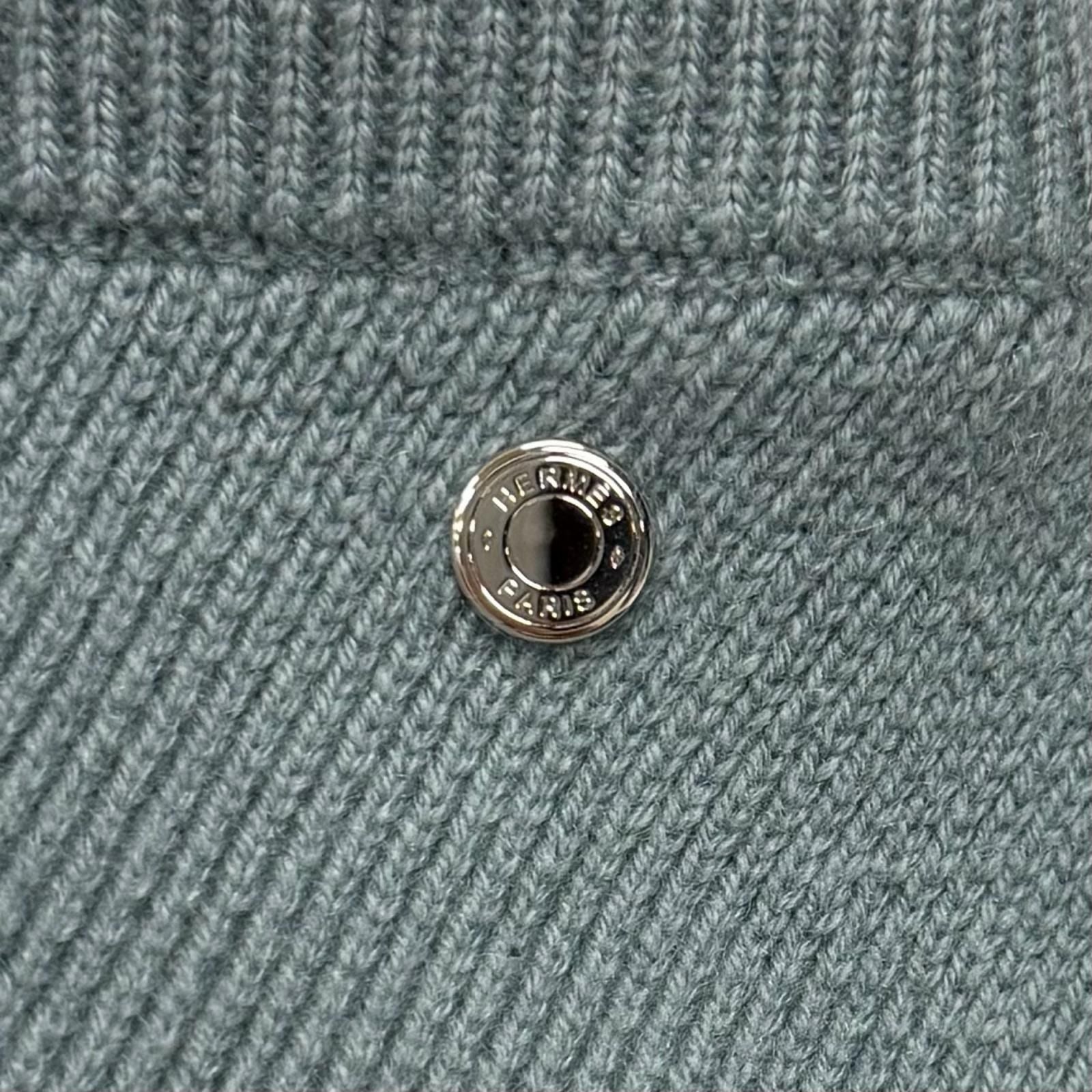 Hermes Cashmere Series Trapezoidal Knit Skirt Blue 38 UK — view 7