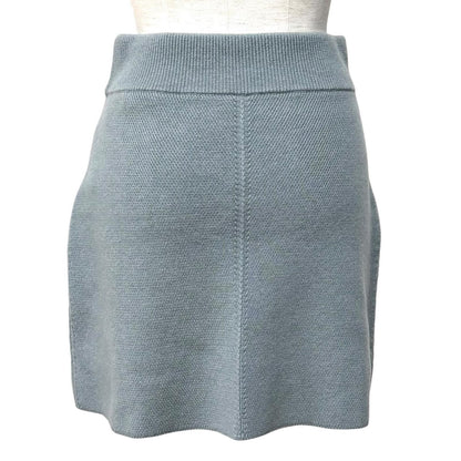 Hermes Cashmere Series Trapezoidal Knit Skirt Blue 38 UK — view 4
