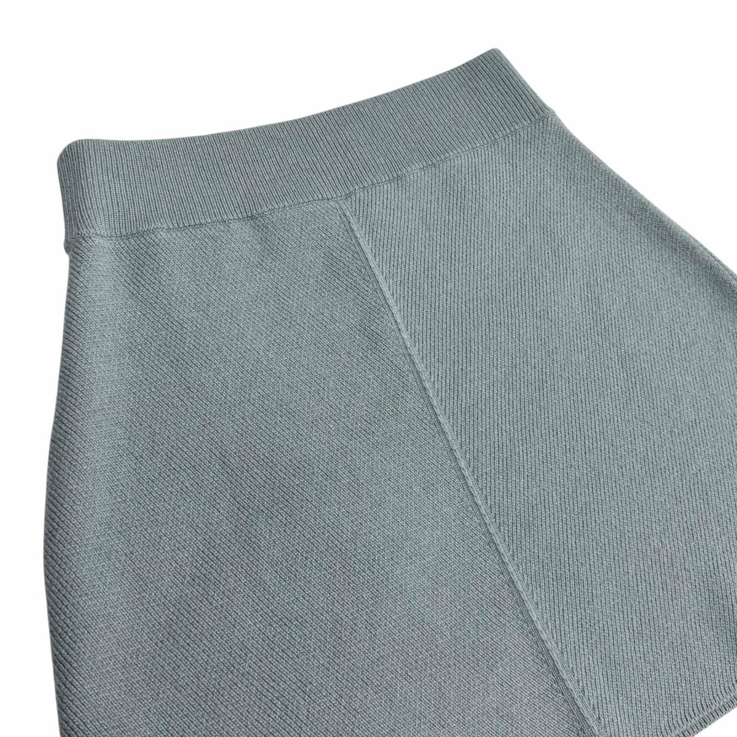 Hermes Cashmere Series Trapezoidal Knit Skirt Blue 38 UK — view 6