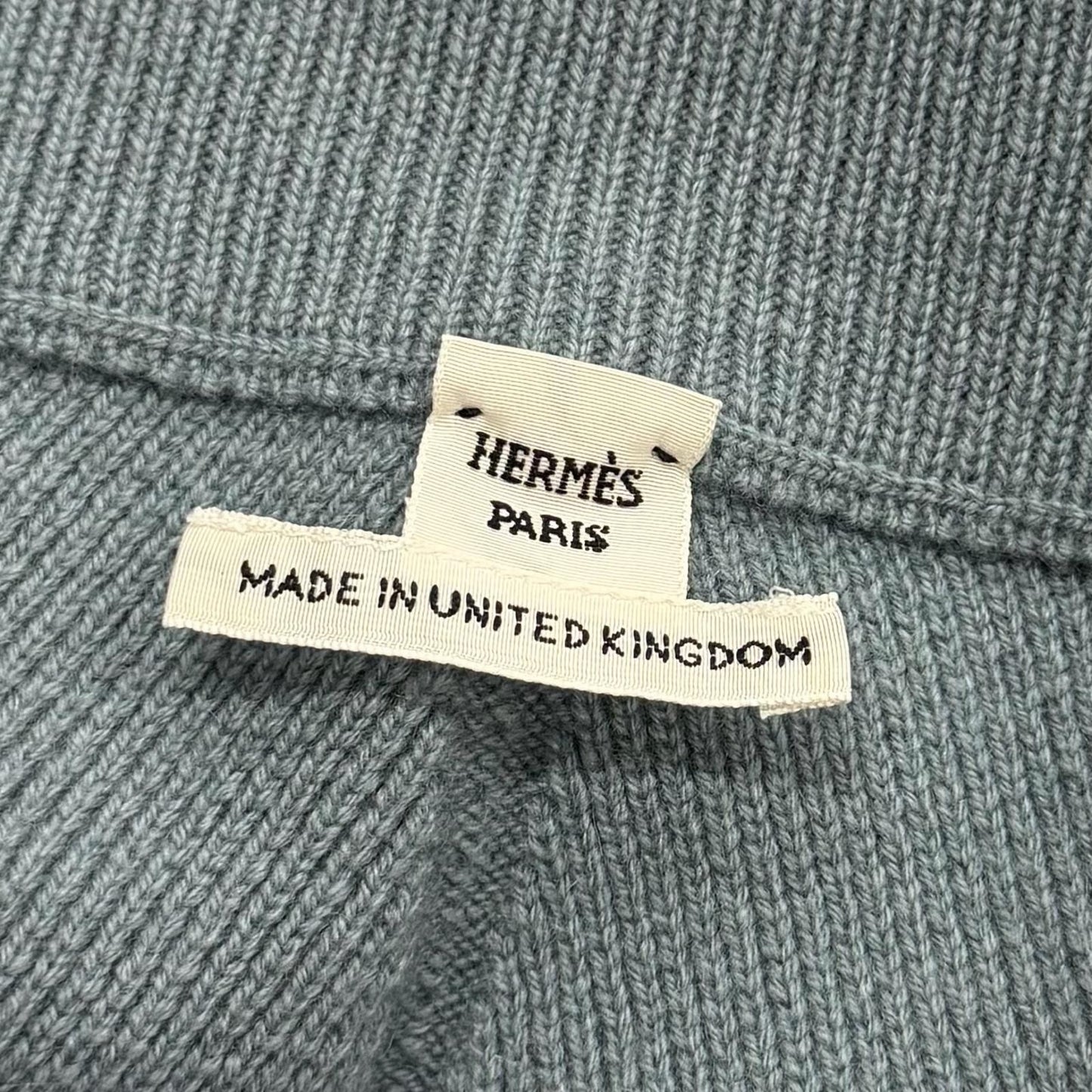 Hermes Cashmere Series Trapezoidal Knit Skirt Blue 38 UK — view 8
