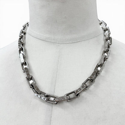 Louis Vuitton Collier Chain Monogram Necklace Silver — view 2