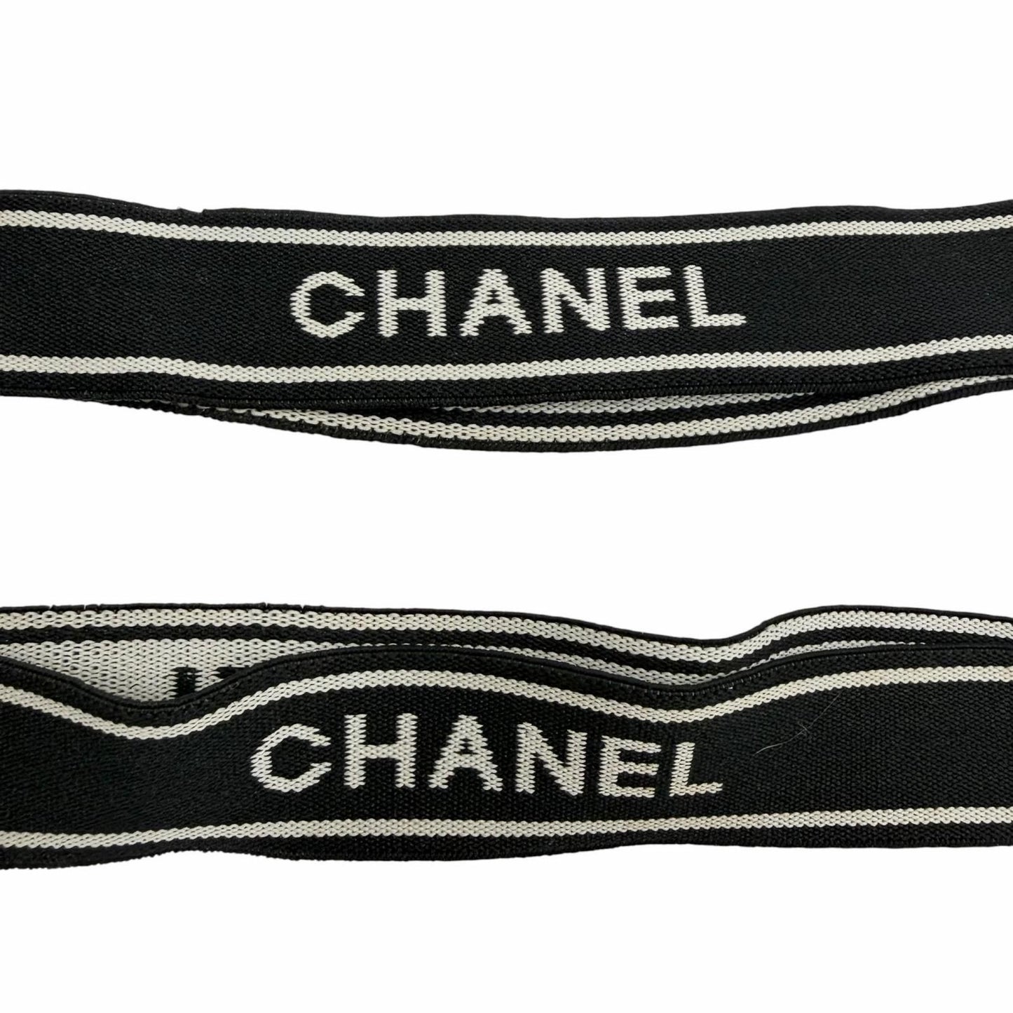 Chanel Vintage Leather Suspenders with Logo CC Black — view 5