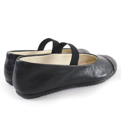 Chanel 25c Mary Jane CC Logo Leather Ballet Shoes Black — view 3