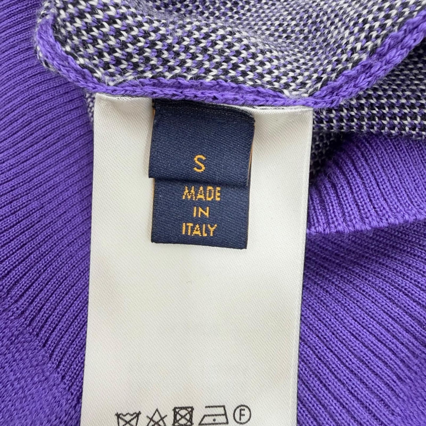 Louis Vuitton Wool Studio Jacquard Knit Long Sleeve Sweater Purple — view 7