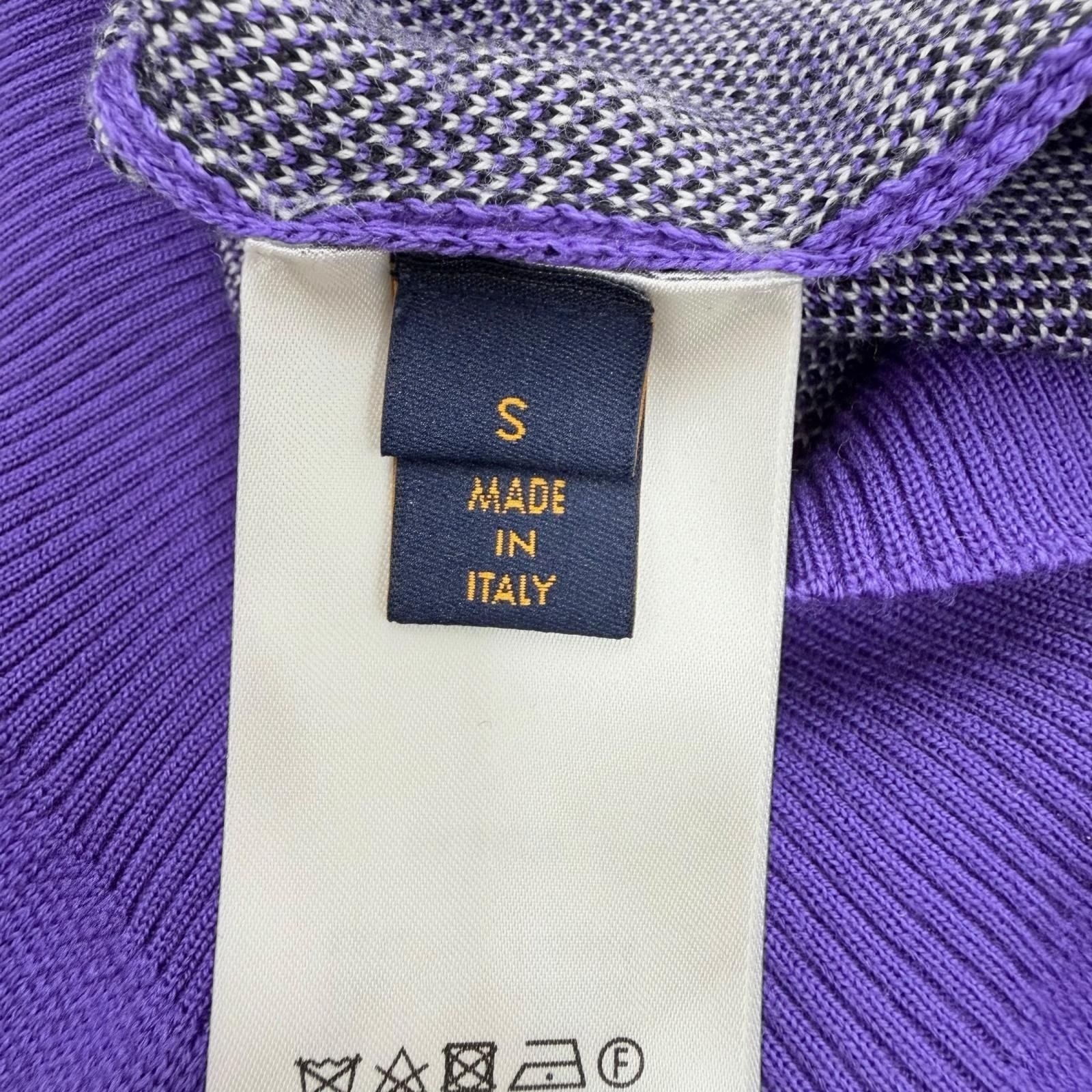 Louis Vuitton Wool Studio Jacquard Knit Long Sleeve Sweater Purple — view 7