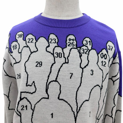 Louis Vuitton Wool Studio Jacquard Knit Long Sleeve Sweater Purple — view 2