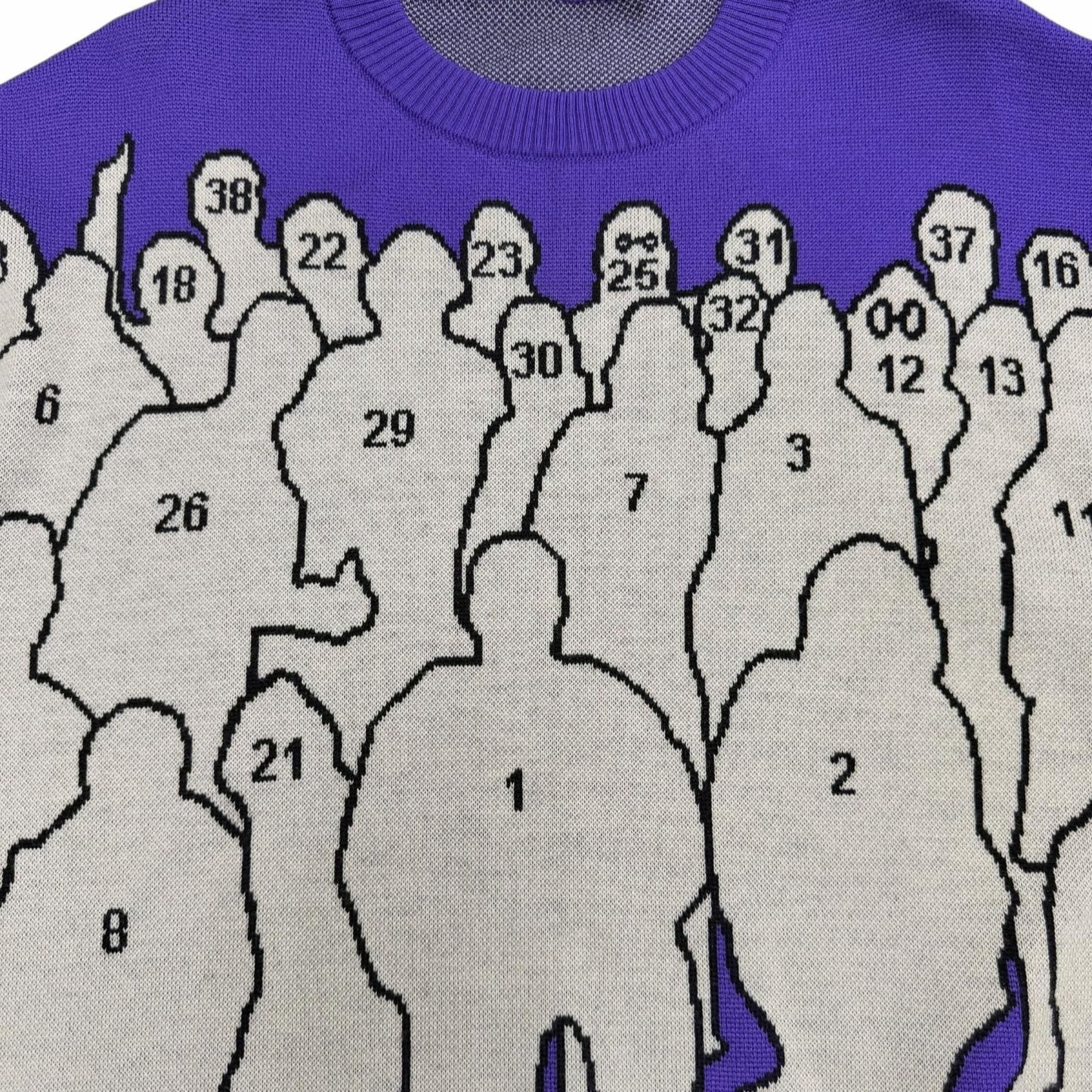 Louis Vuitton Wool Studio Jacquard Knit Long Sleeve Sweater Purple — view 5