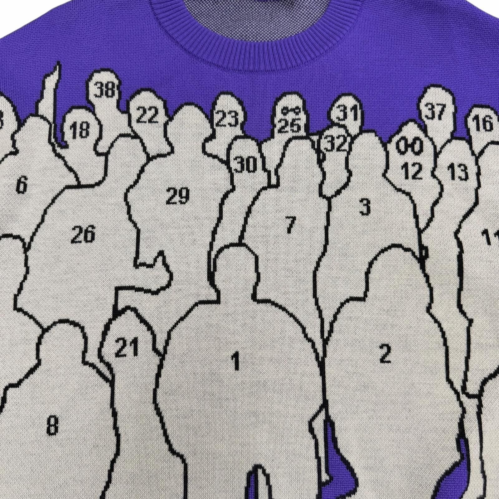 Louis Vuitton Wool Studio Jacquard Knit Long Sleeve Sweater Purple — view 5