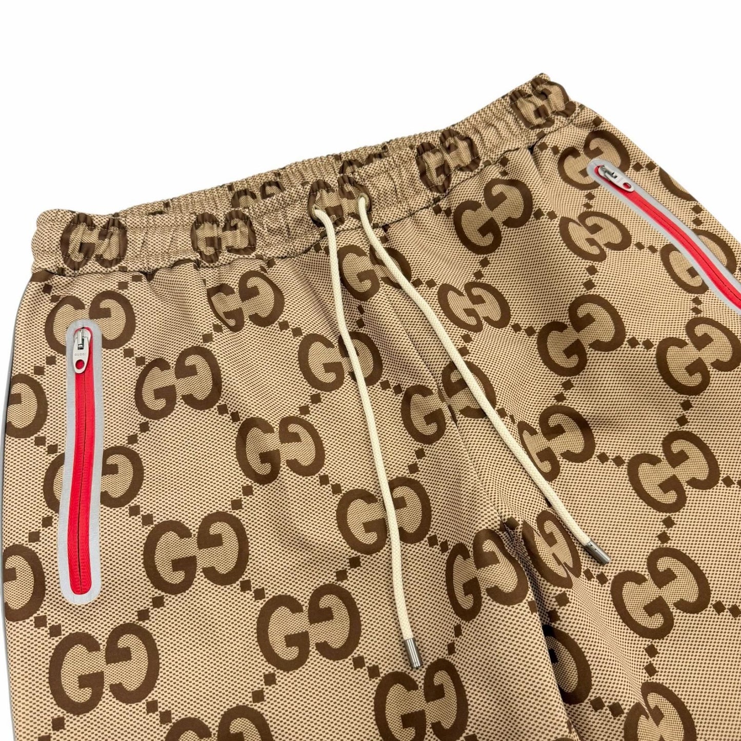 Gucci Anniversary Jumbo GG Monogram Track Pants Jogger Beige — view 3