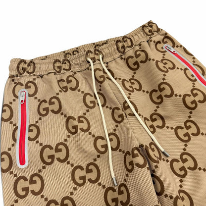 Gucci Anniversary Jumbo GG Monogram Track Pants Jogger Beige — view 3