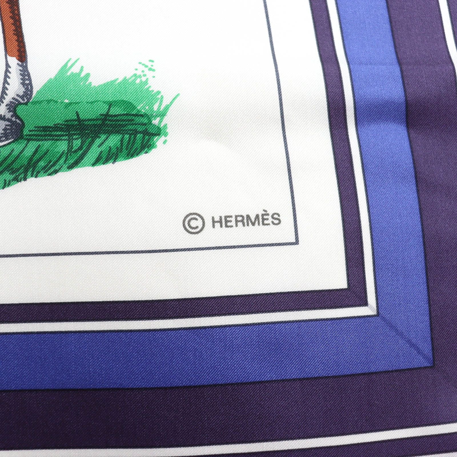 Hermes Couvertures Et Tenues de Jour Horsewear Silk 100% Blank Turquoise Indigo — view 6