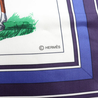 Hermes Couvertures Et Tenues de Jour Horsewear Silk 100% Blank Turquoise Indigo — view 6