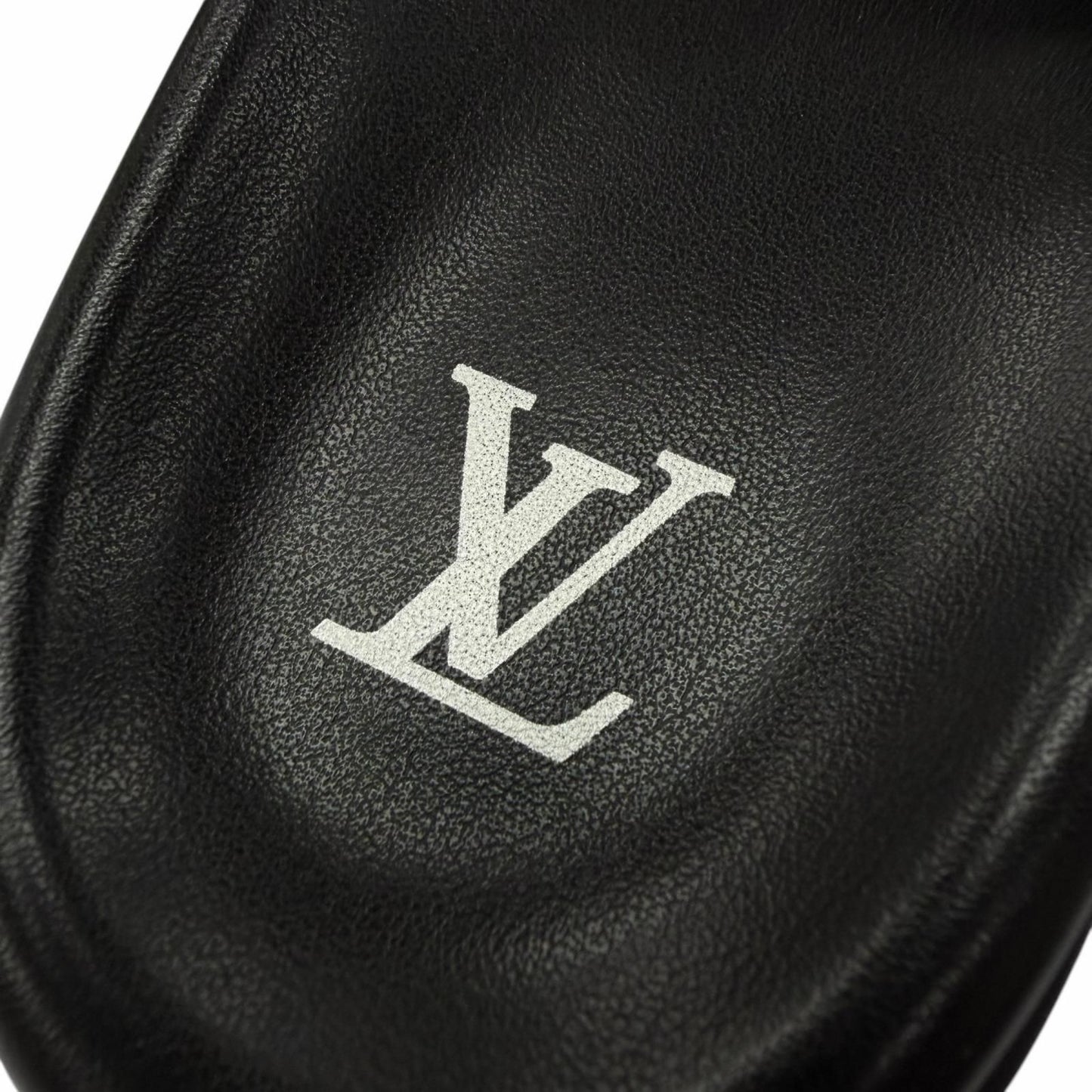 Louis Vuitton Miami Line Mules Leather Damier Giant Slide Sandals Black 9 — view 8