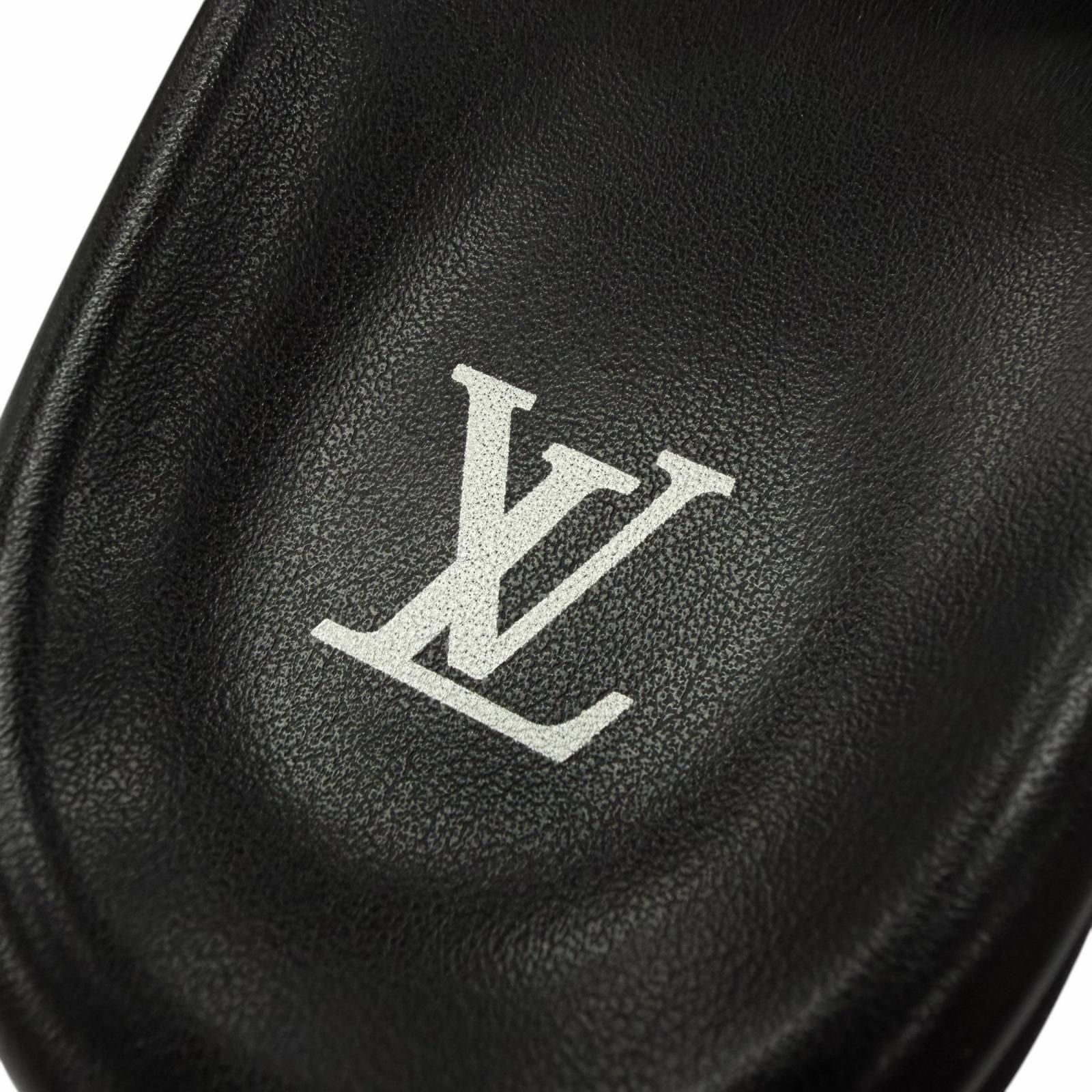 Louis Vuitton Miami Line Mules Leather Damier Giant Slide Sandals Black 9 — view 8