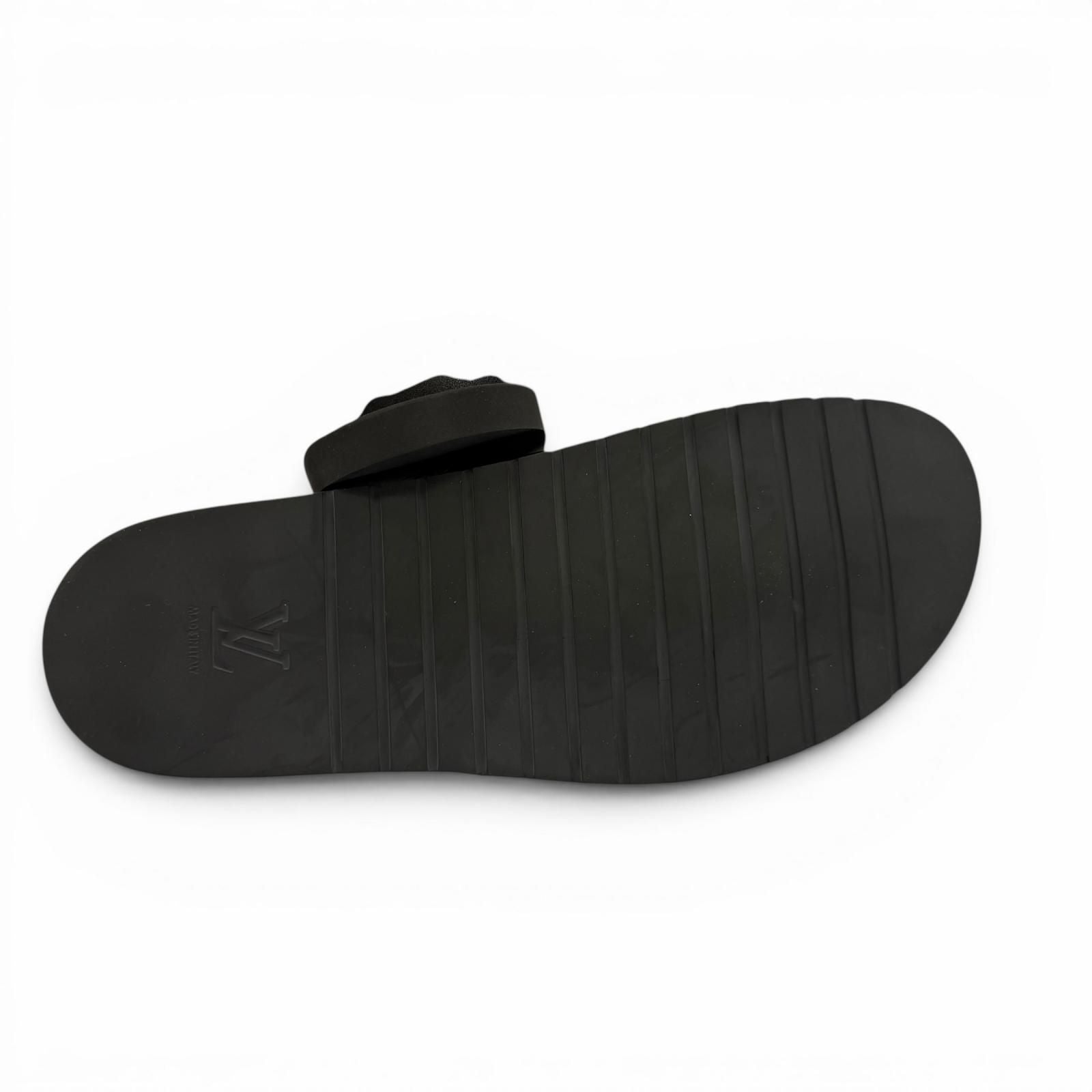 Louis Vuitton Miami Line Mules Leather Monogram Giant Slide Sandals Black 10 — view 4