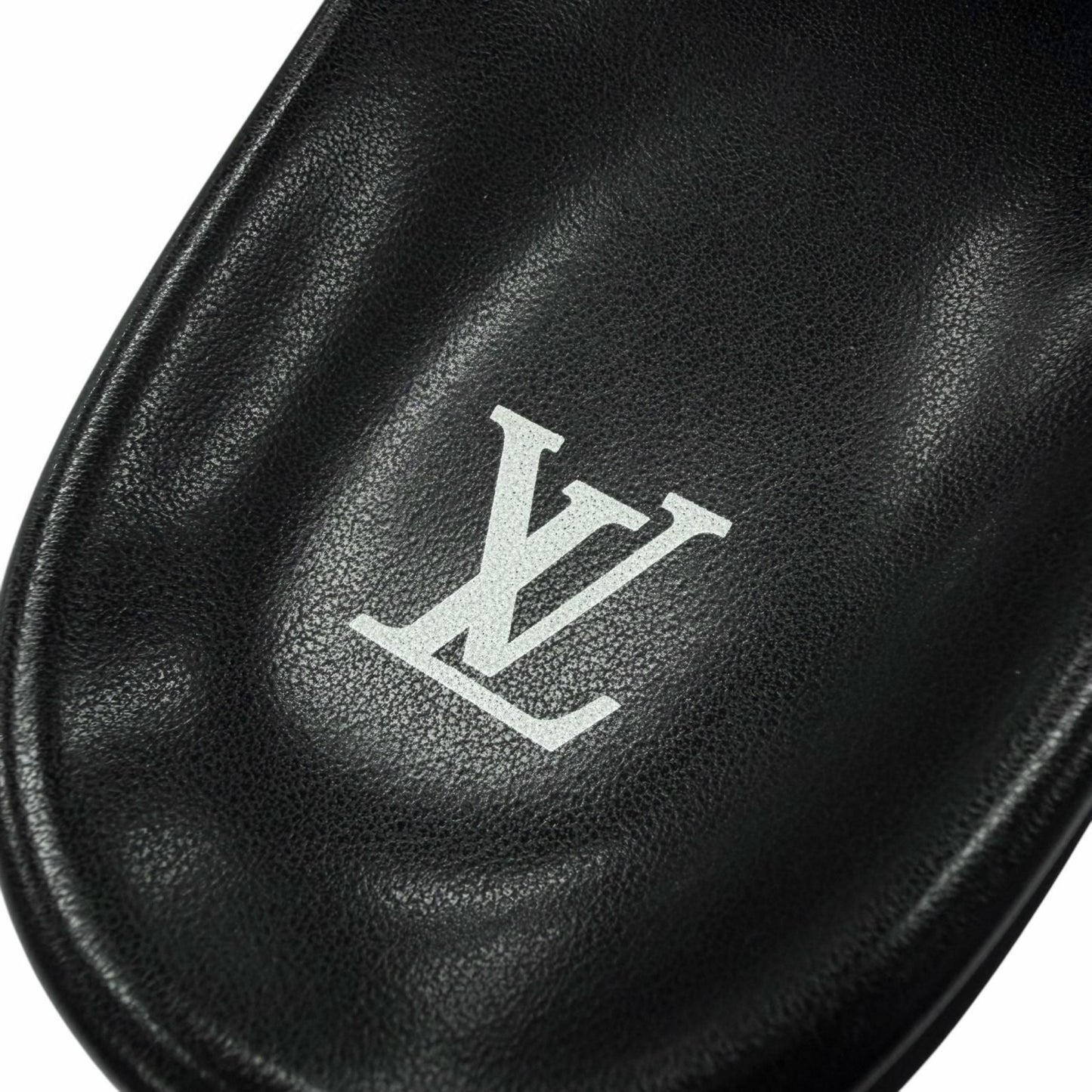 Louis Vuitton Miami Line Mules Leather Monogram Giant Slide Sandals Black 10 — view 7