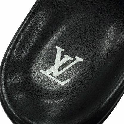 Louis Vuitton Miami Line Mules Leather Monogram Giant Slide Sandals Black 10 — view 7