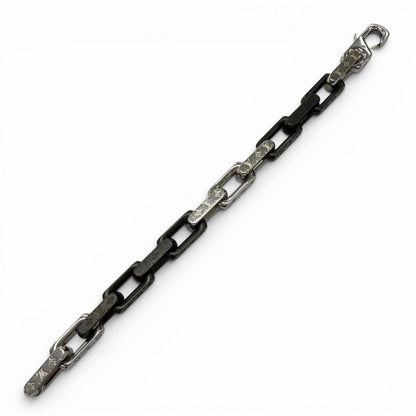Louis Vuitton Monogram Chain Bracelet Silver Black — view 3