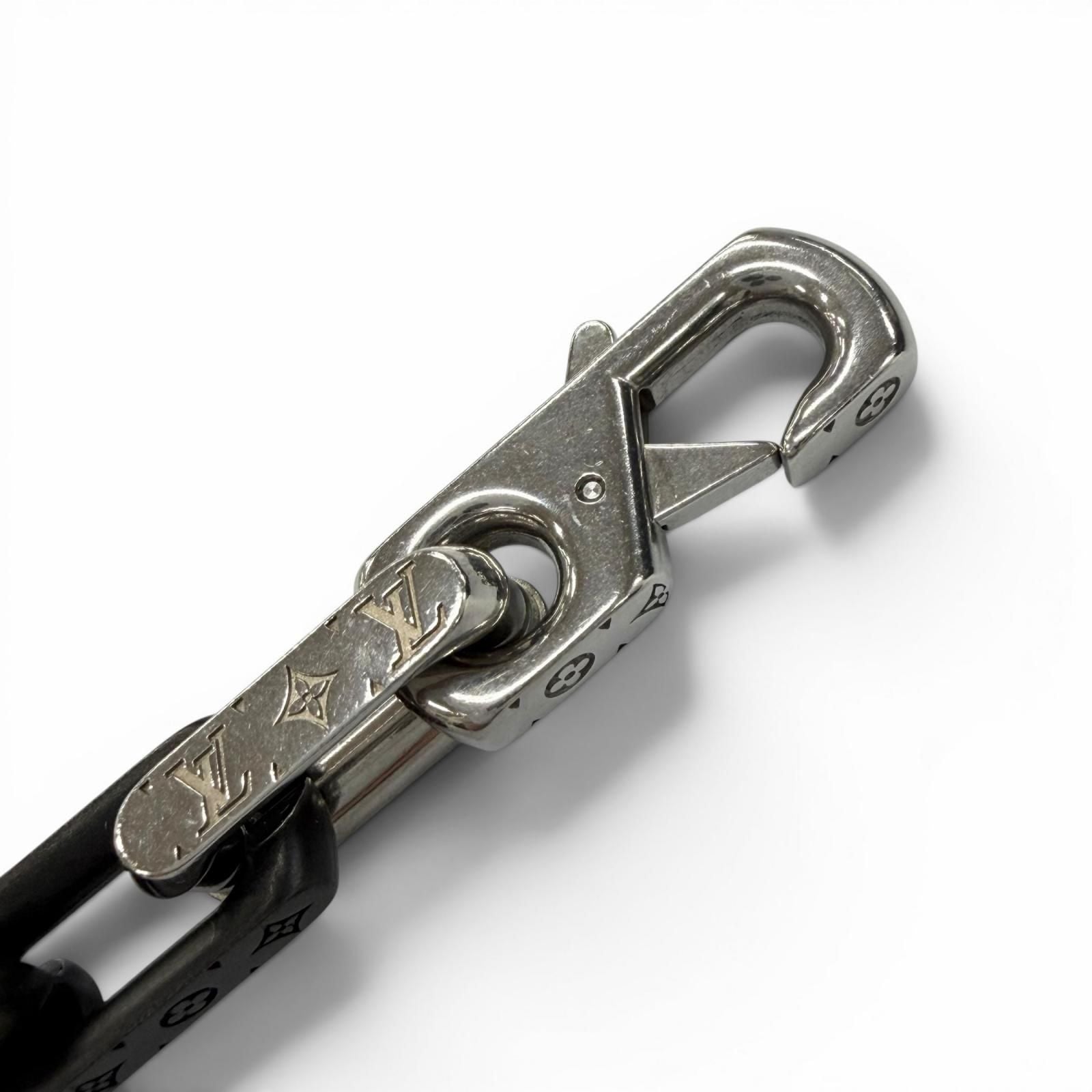 Louis Vuitton Monogram Chain Bracelet Silver Black — view 4