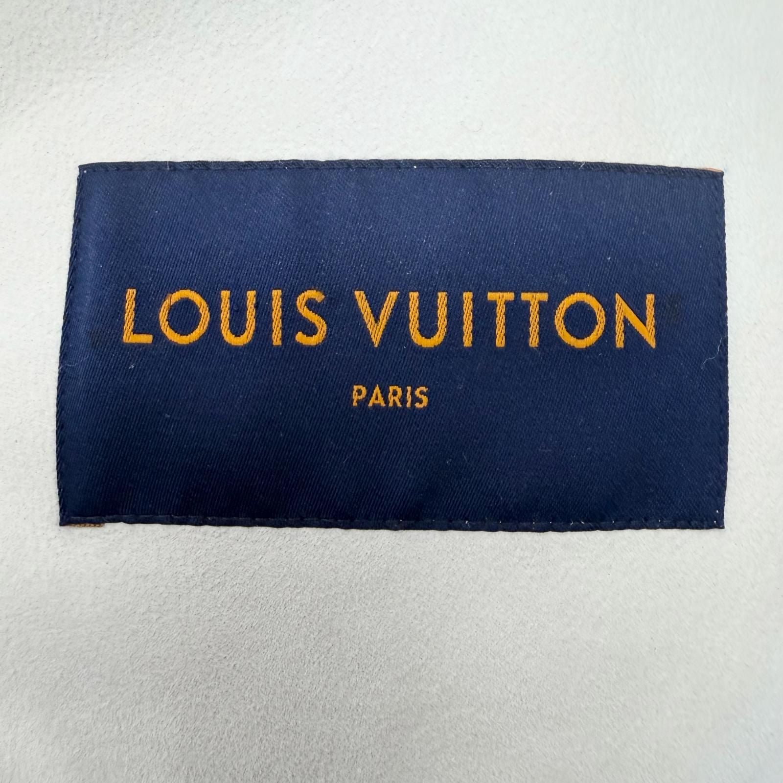 Louis Vuitton Lambskin Leather Monogram Mirror Shearling Double Zip Up Jacket — view 8