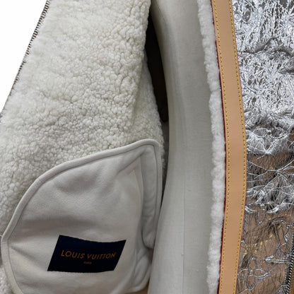 Louis Vuitton Lambskin Leather Monogram Mirror Shearling Double Zip Up Jacket — view 5