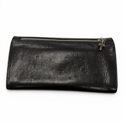 Chrome Hearts Grishi Baby Leather 925 Cross Button Wallet Bifold Black Silver — view 2