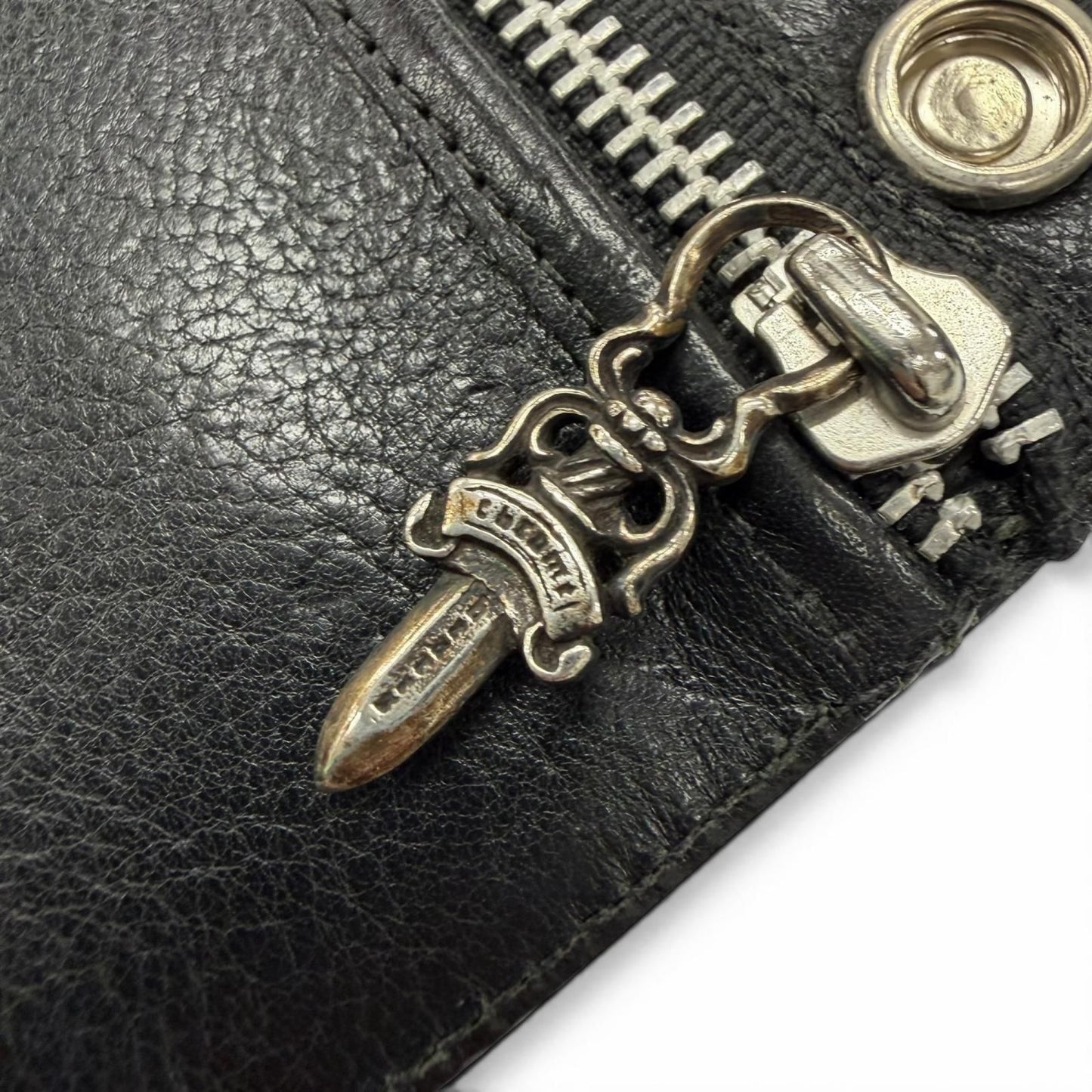 Chrome Hearts Grishi Baby Leather 925 Cross Button Wallet Bifold Black Silver — view 8