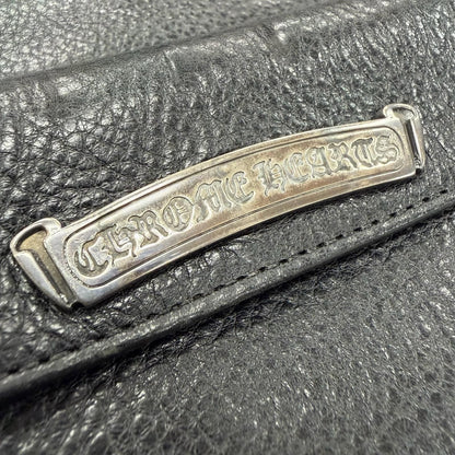 Chrome Hearts Grishi Baby Leather 925 Cross Button Wallet Bifold Black Silver — view 9