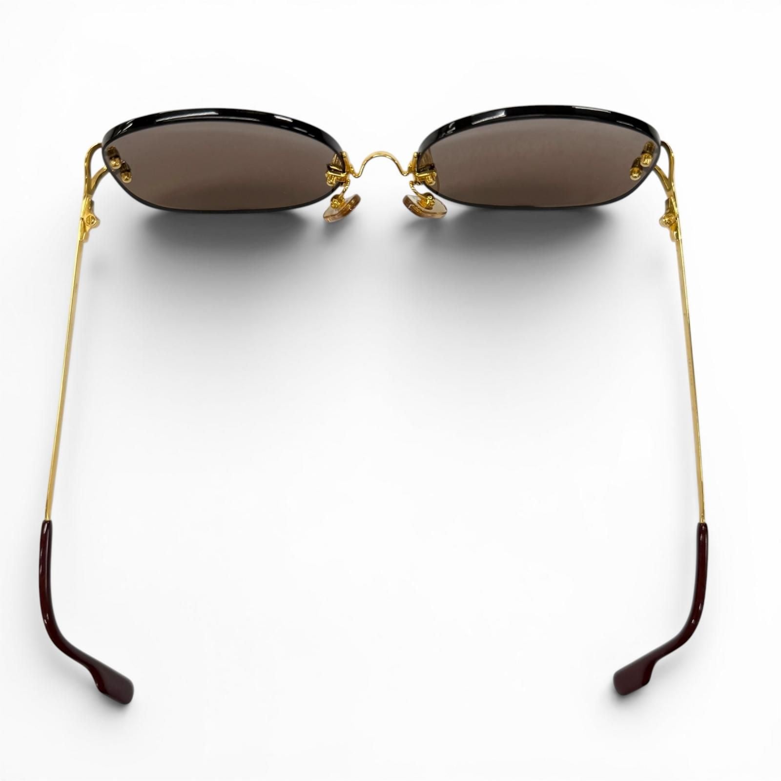 Cartier Rimless Two Point 2C Decor Eyewear Sunglasses Gold Bordeaux Brown 18 — view 6