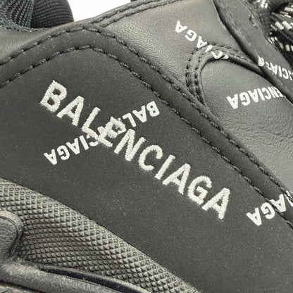 Balenciaga Triple S Leather Allover Logo All Pattern Sneakers Black — view 9