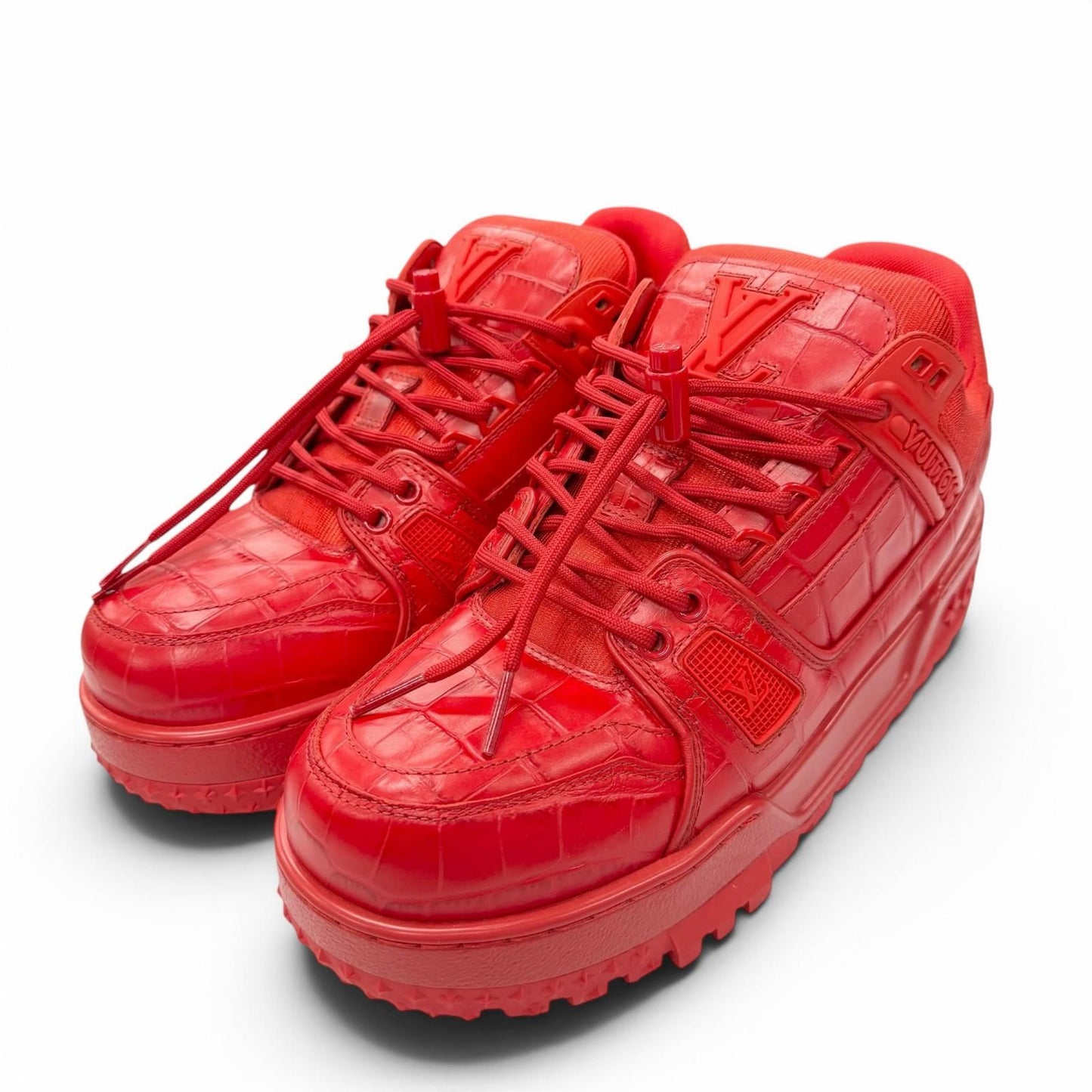 Louis Vuitton LV Trainer Maxi Line Leather Croco Sneaker