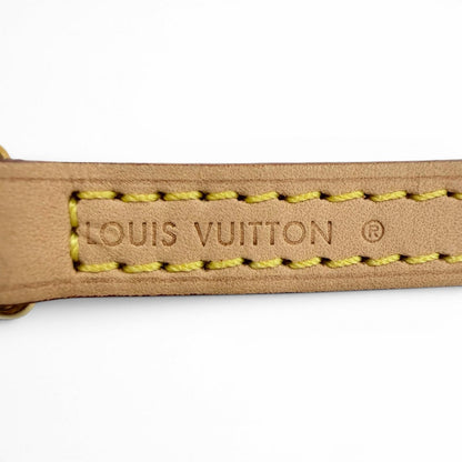 Louis Vuitton Logo Leather Shoulder Strap Light Brown Gold — view 5