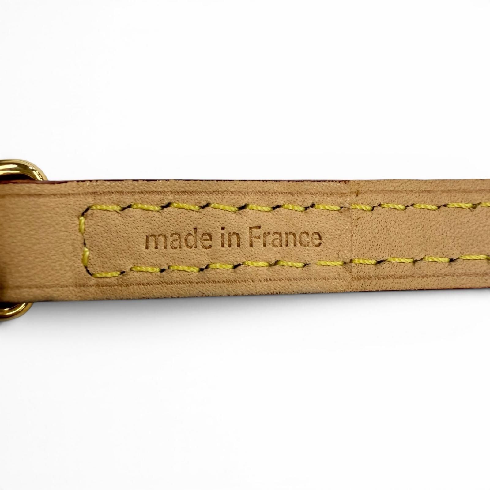 Louis Vuitton Logo Leather Shoulder Strap Light Brown Gold — view 6