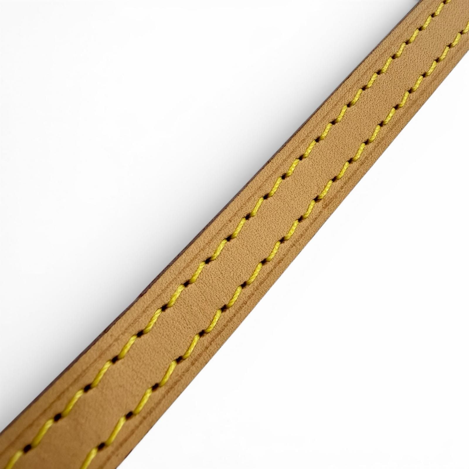 Louis Vuitton Logo Leather Shoulder Strap Light Brown Gold — view 3