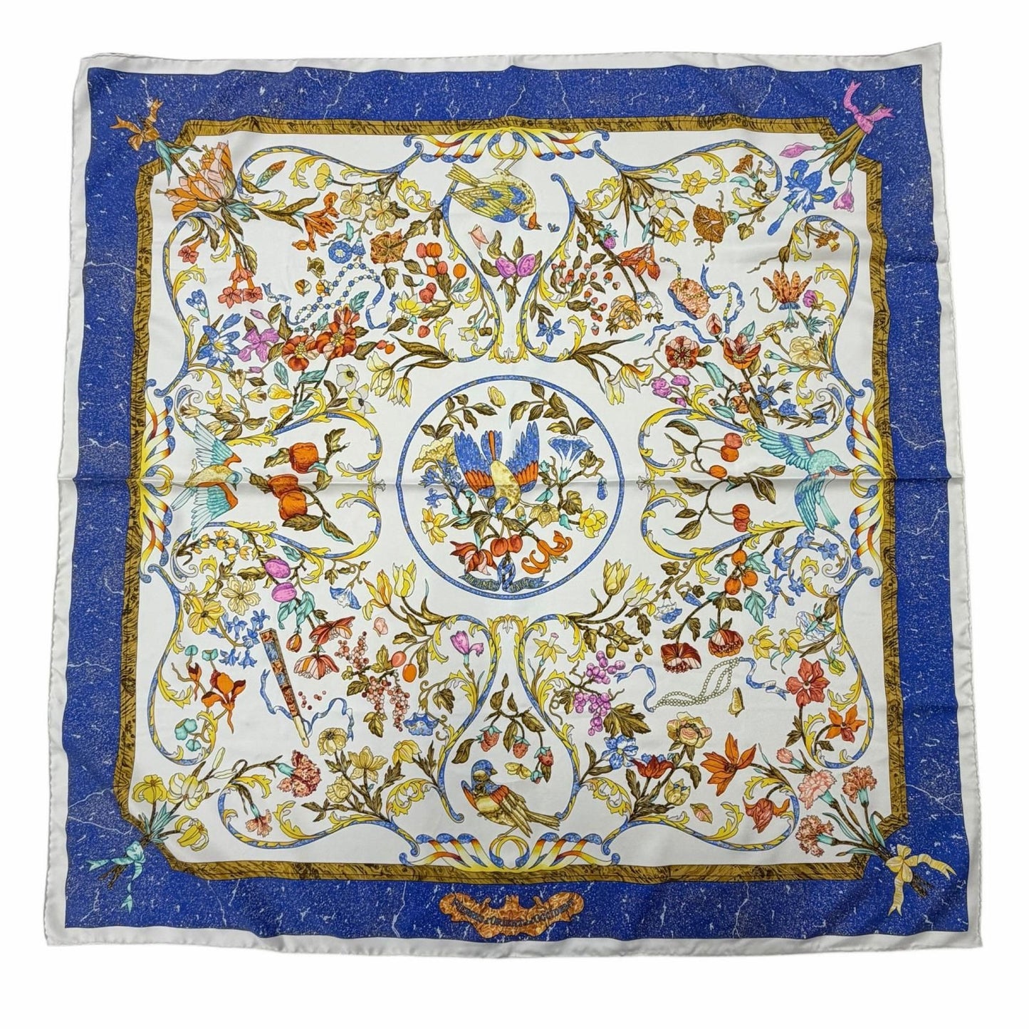 Hermes Carre 90 Pierres D'orient Et D'occident Oriental and Western Silk 100%