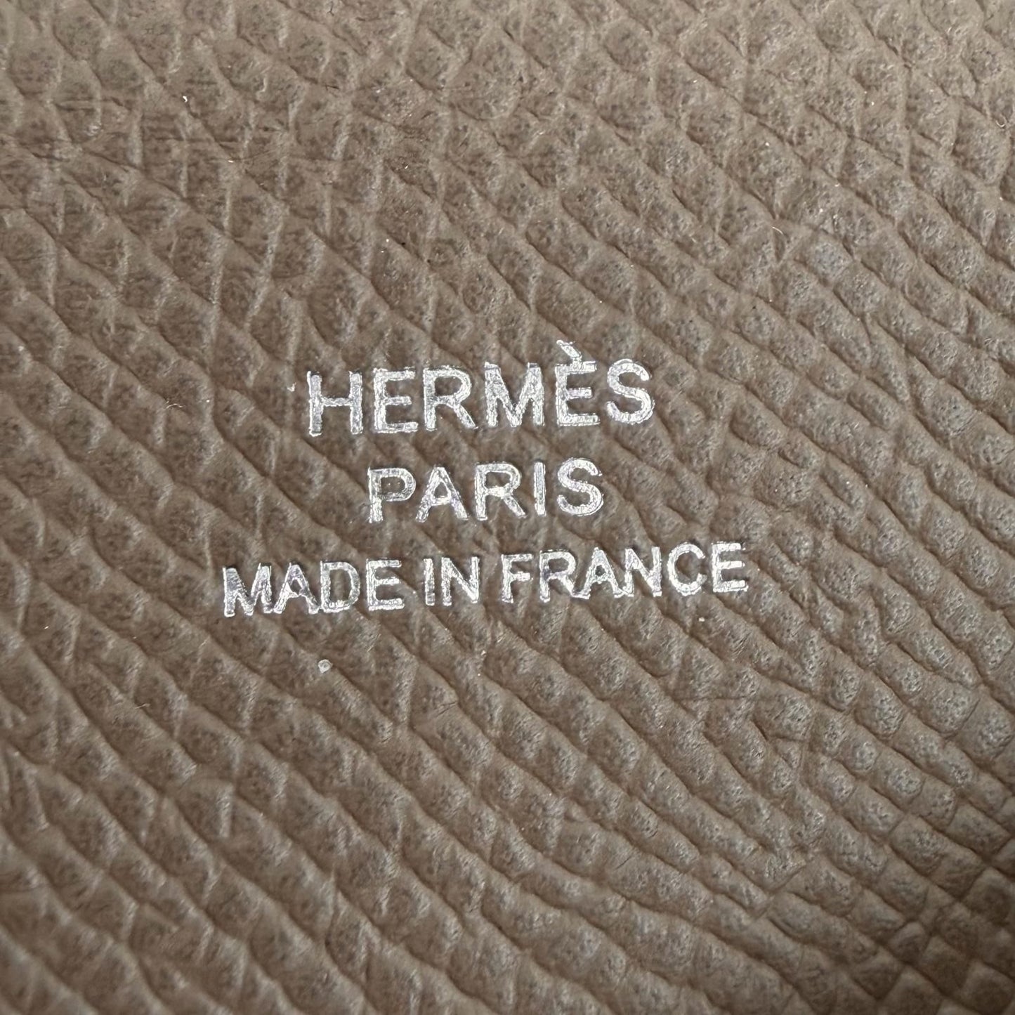 Hermes Calvi Veau Epsom Etoupe Silver Card Case Business Holder — view 8