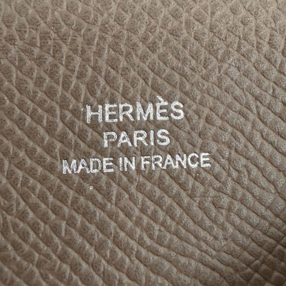 Hermes Calvi Veau Epsom Etoupe Silver Card Case Business Holder — view 8
