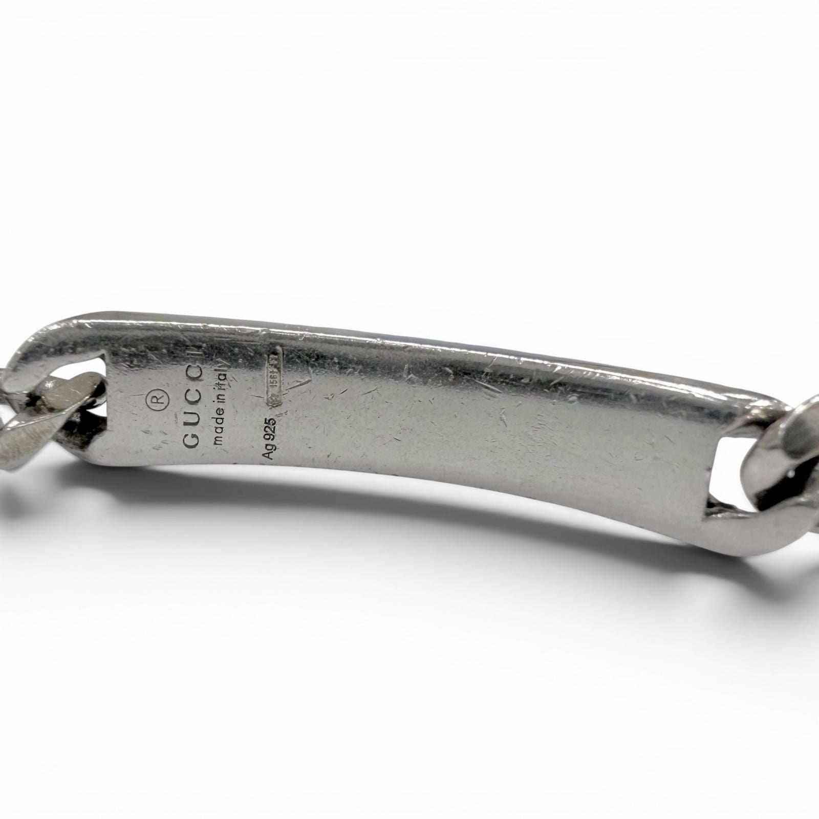 Gucci Diamante Web Stripe Chain Bracelet Silver 18 — view 5