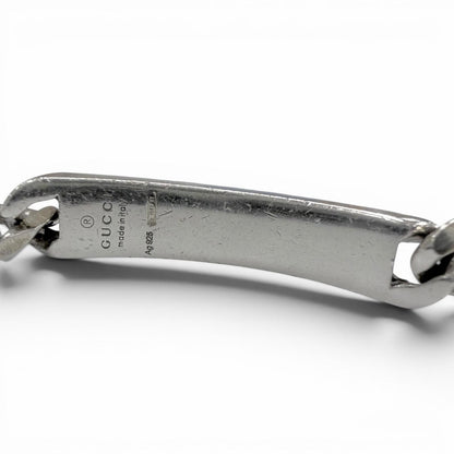 Gucci Diamante Web Stripe Chain Bracelet Silver 18 — view 5