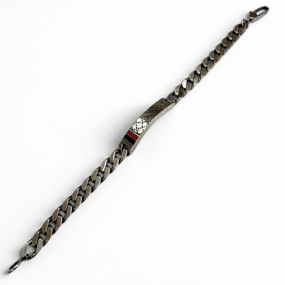 Gucci Diamante Web Stripe Chain Bracelet Silver 18 — view 2
