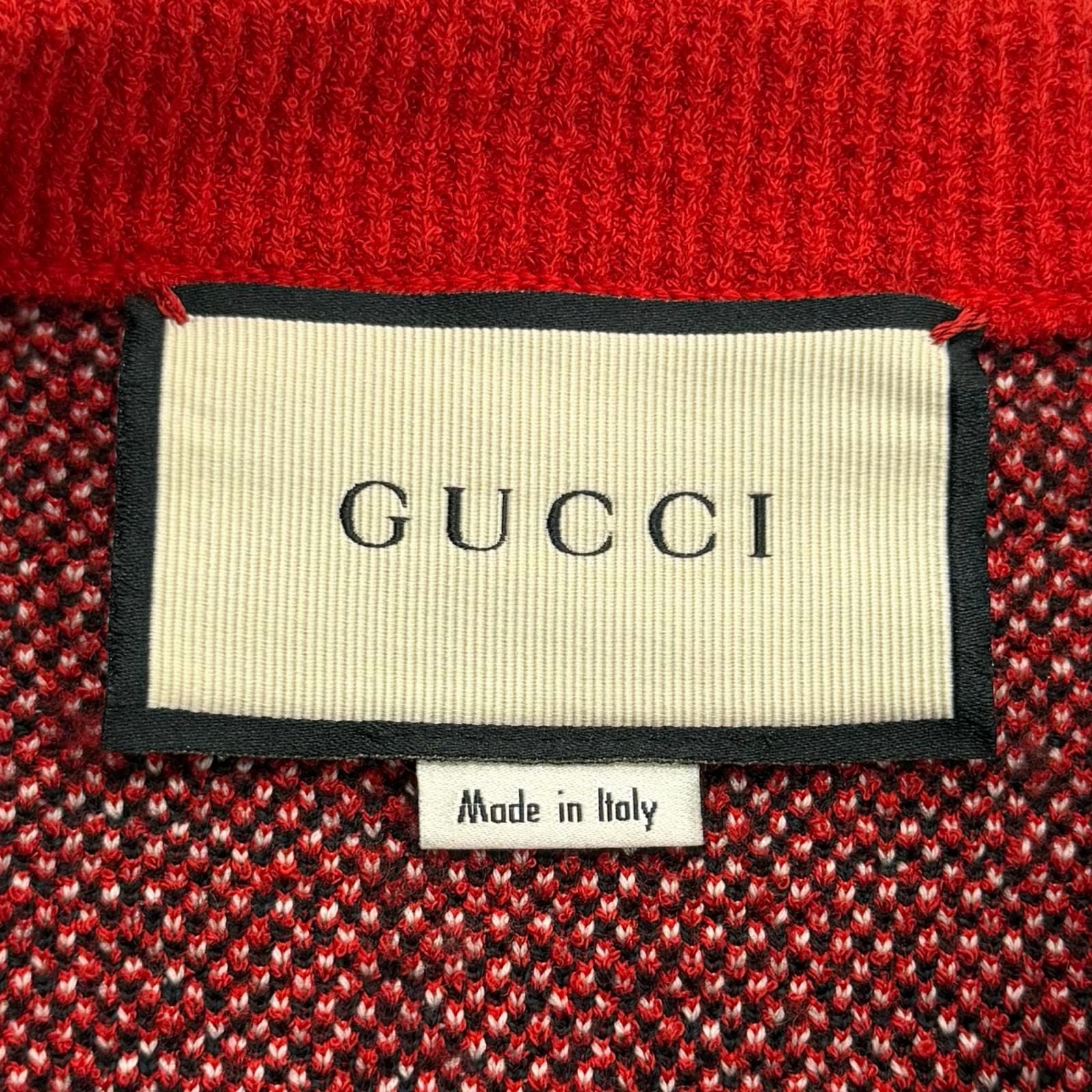 Gucci Wool Blend Taiga Button All Over Pattern Crew Neck Long Sleeve Knit — view 6