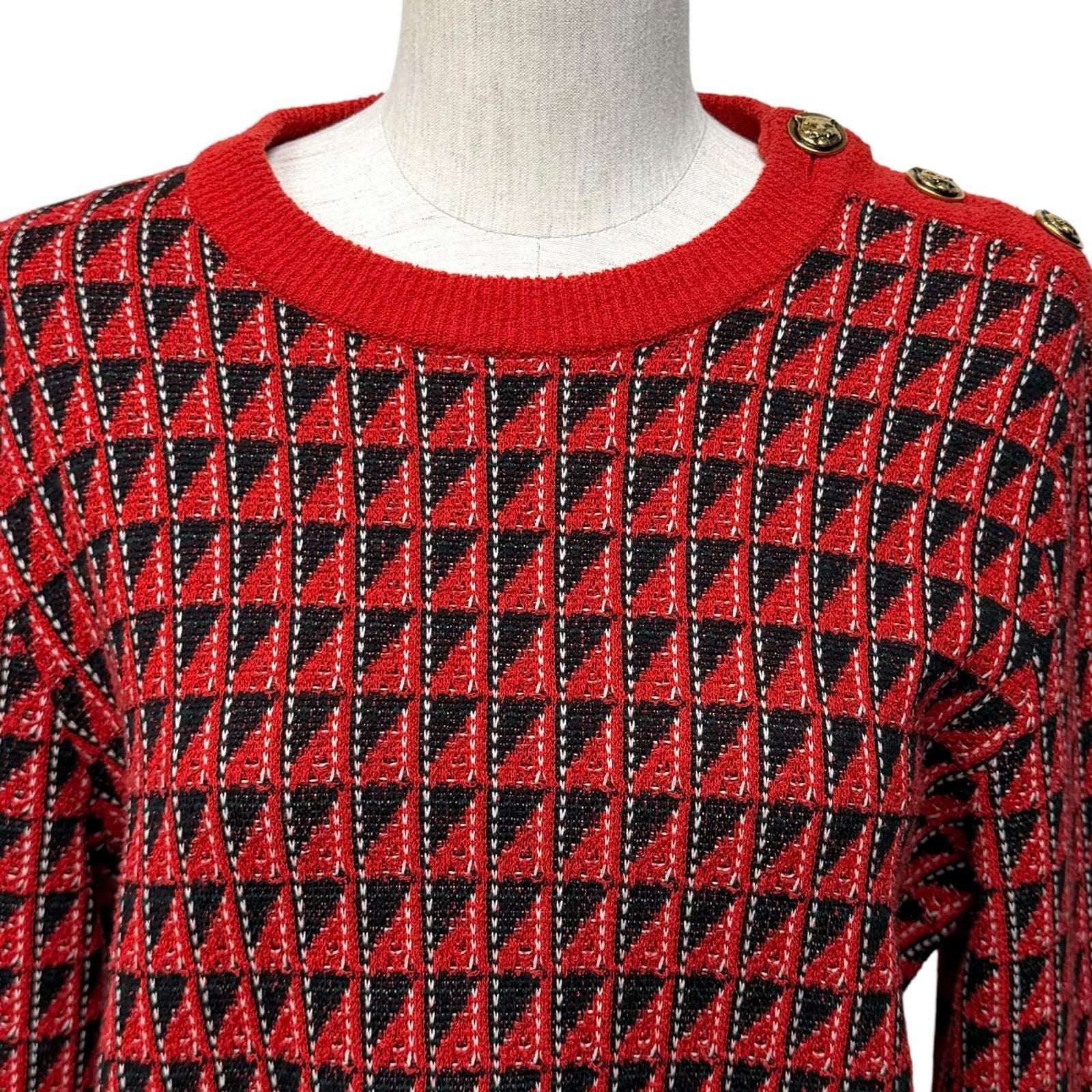 Gucci Wool Blend Taiga Button All Over Pattern Crew Neck Long Sleeve Knit — view 4
