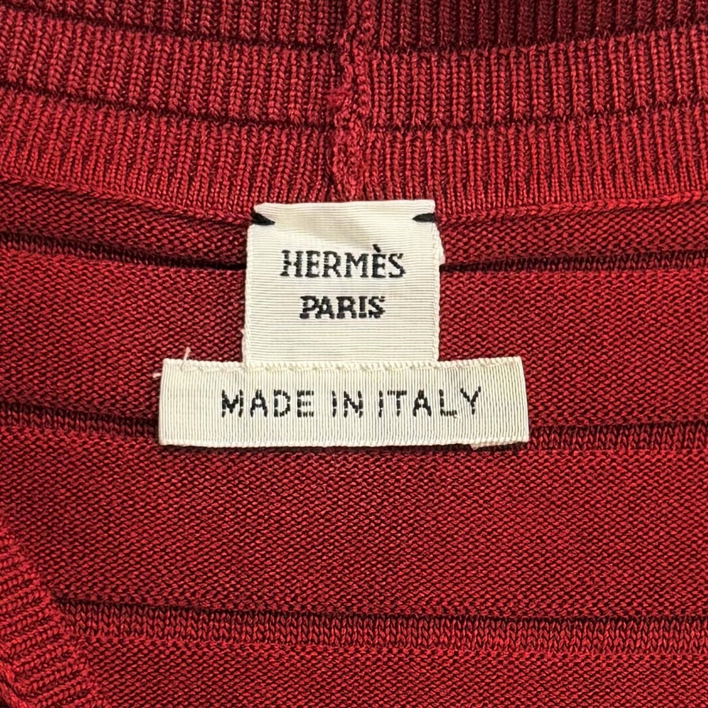 Hermes Silk Blend Chaine D'ancre Neck Long Sleeve Knit Cardigan Bordeaux 38 — view 6