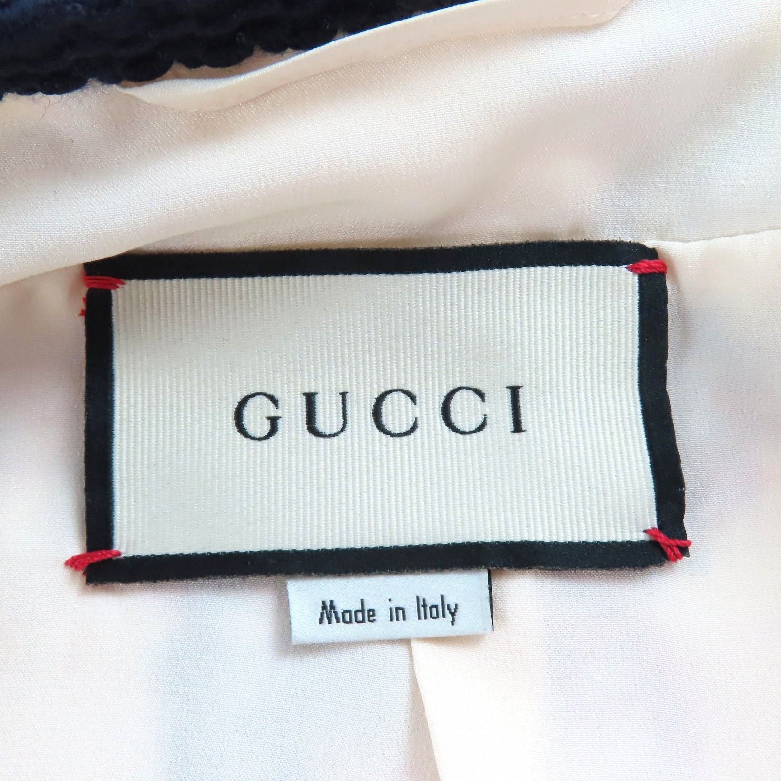 Gucci Cotton Interlocking Metal Button GG Tweed Collarless Jacket White Red — view 7